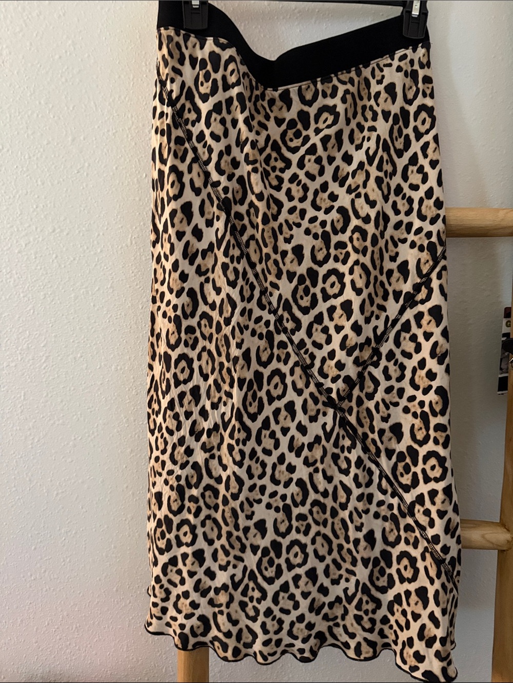 ATM Anthony Thomas Melillo Beige and Black Leopard Midi Skirt